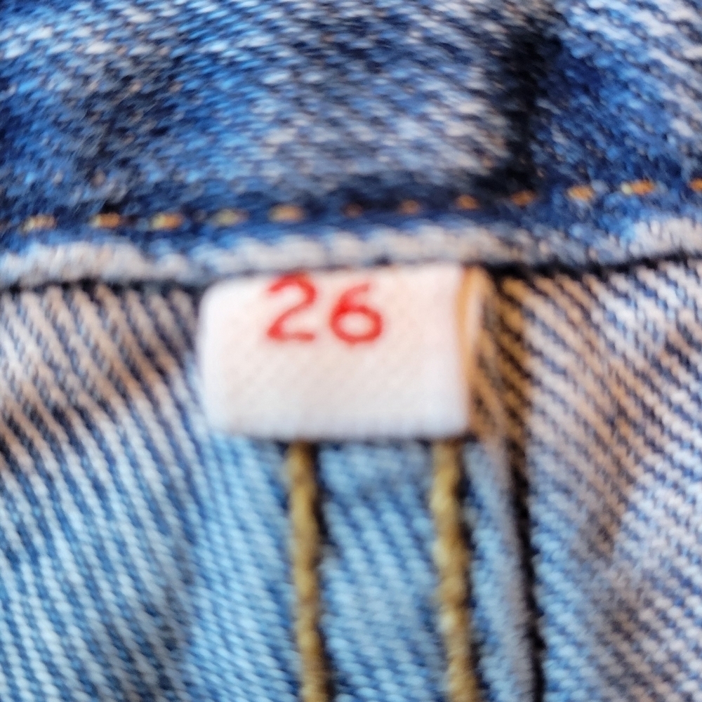 Levis Premium Orange Tab Zipper Front Denim Skirt - Picture 7 of 10